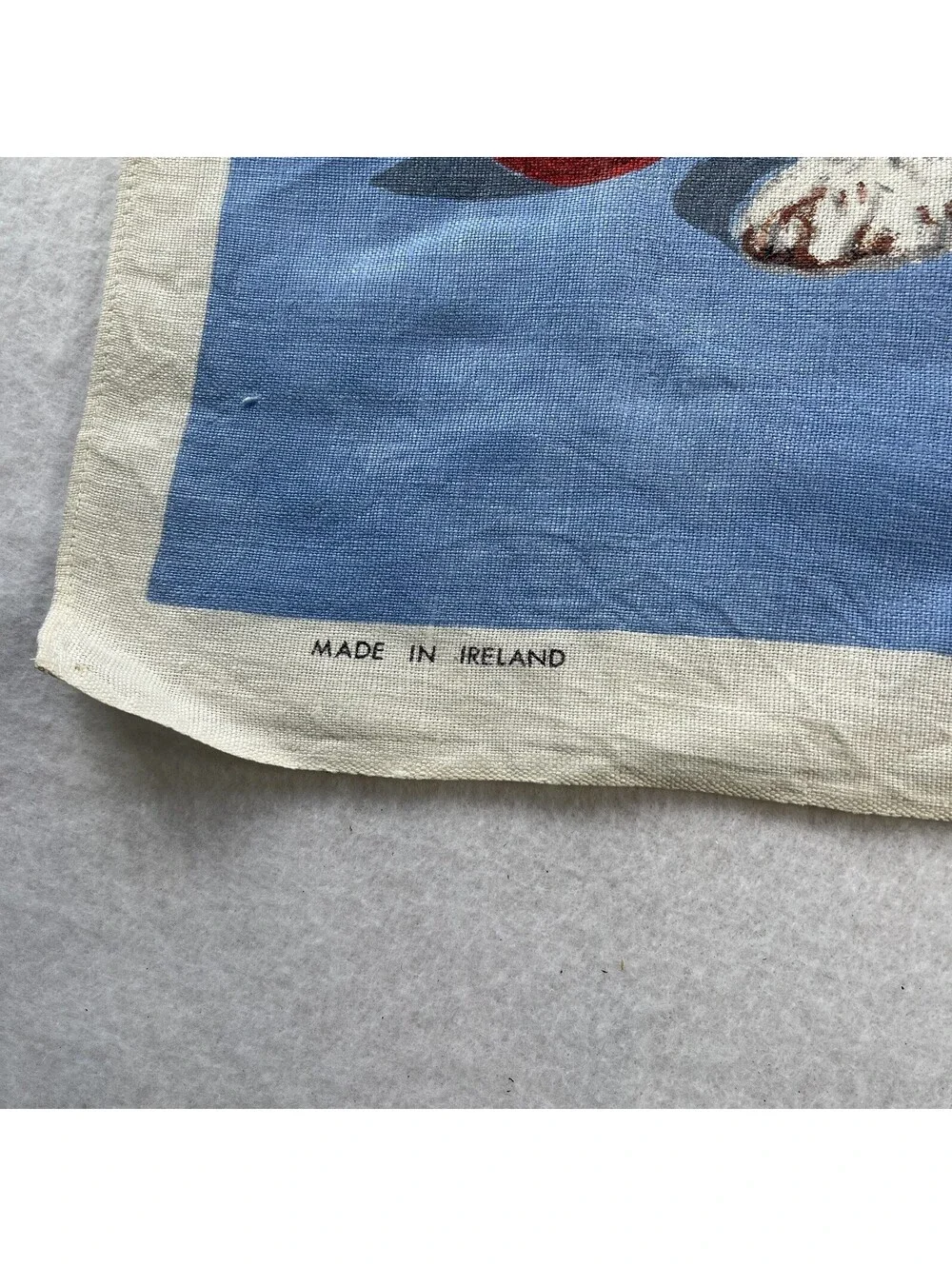 Vintage Irish Linen Tea Towel Dogs Russell terrier Made in Ireland
